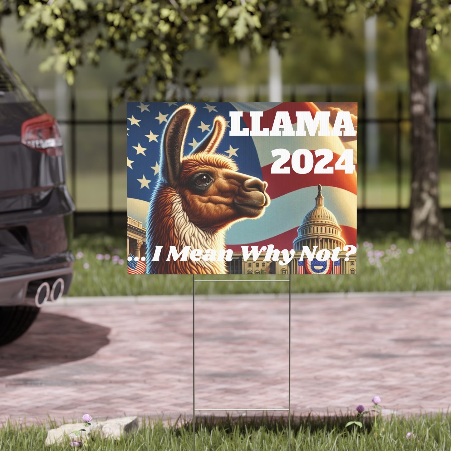 Llama 2024 Election Yard Sign - Hilarious Political Humor Outdoor Sign