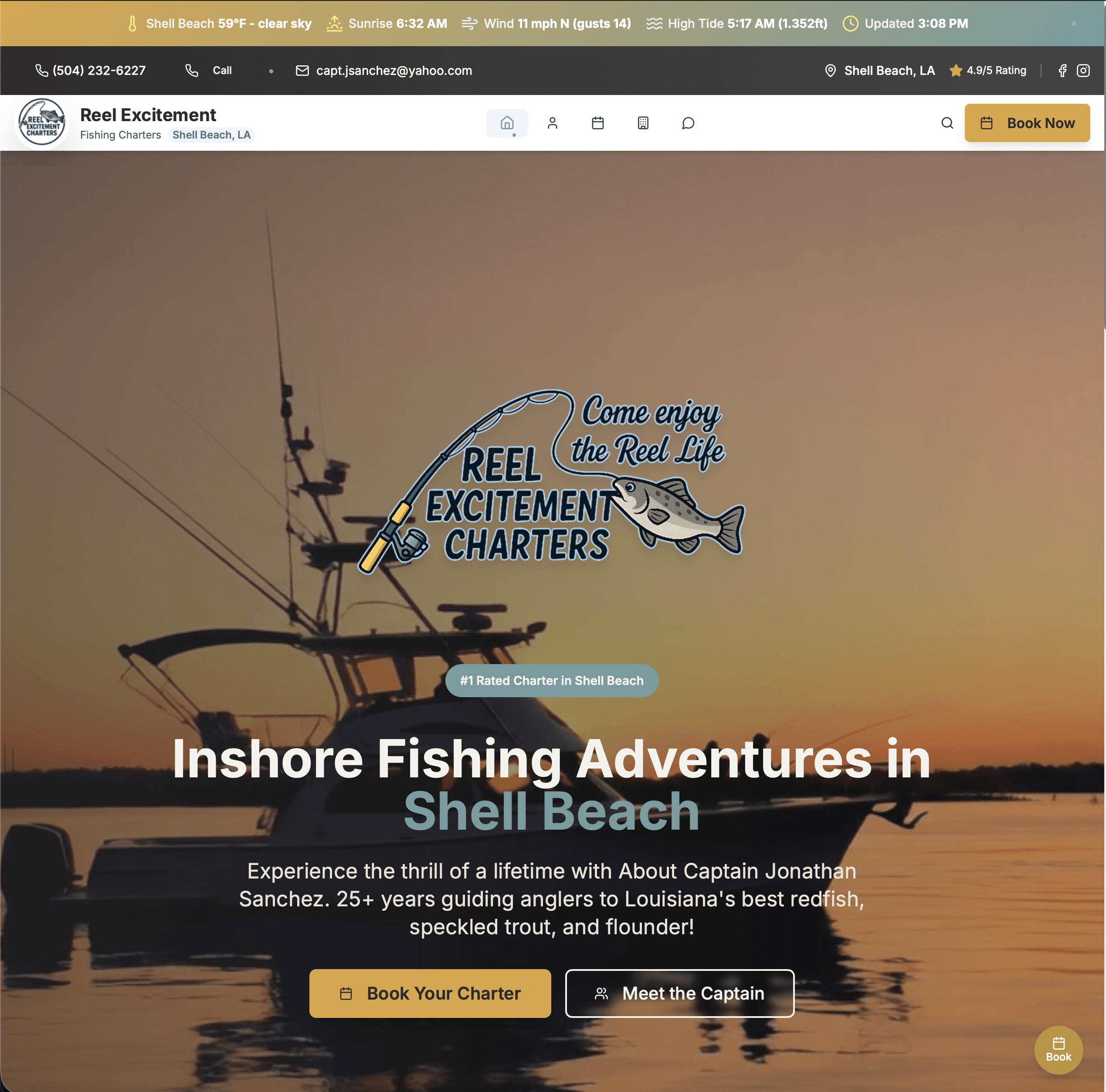 Reel Excitement Charters Website